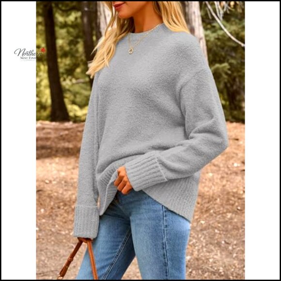 Oversized Fuzzy Chunky Pullover Sweater, Cozy Warm Fall Winter Wear - Picture 3 of 7
